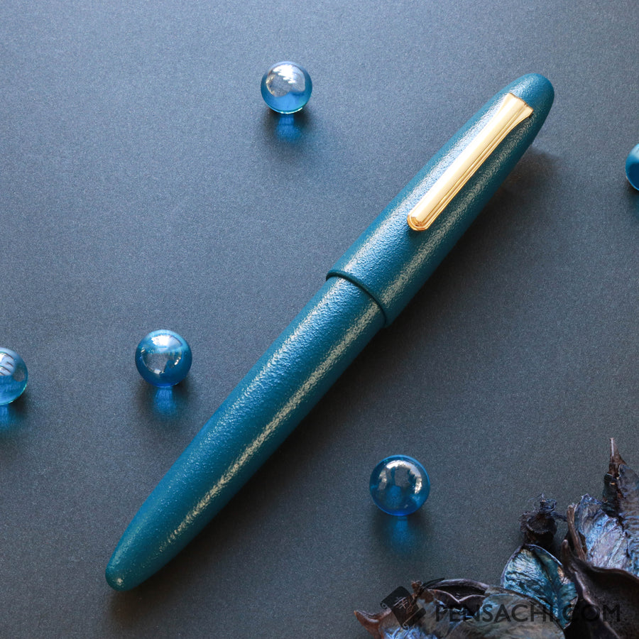 SAILOR King of Pens Urushi Makie Iro Miyabi Fountain Pen - Fukaai Blue - PenSachi Japanese Limited Fountain Pen