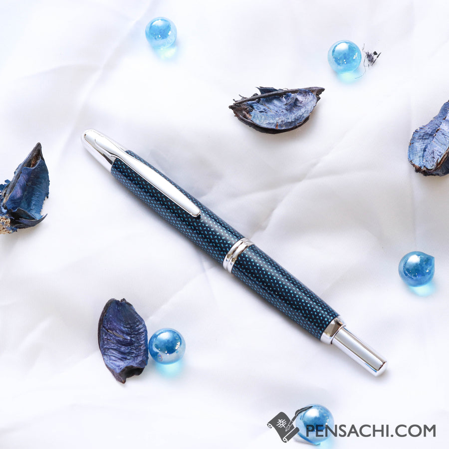 PILOT Vanishing Point Capless Fountain Pen - Blue Carbonesque - PenSachi Japanese Limited Fountain Pen