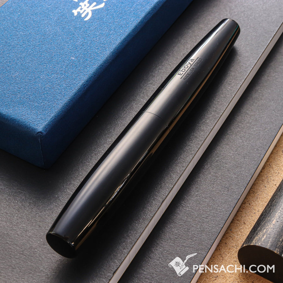 EBOYA Hakobune (Large) Ebonite Fountain Pen - Black - PenSachi Japanese Limited Fountain Pen