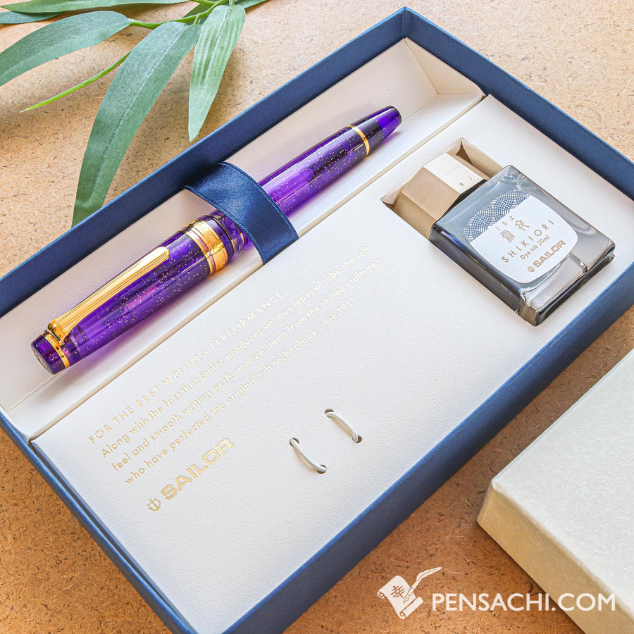 SAILOR Limited Edition Pro Gear Classic Realo Fountain Pen Set - Iris Flower - PenSachi Japanese Limited Fountain Pen