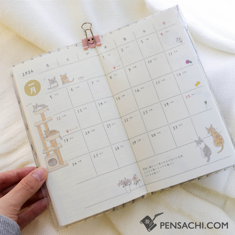 Midori Pocket Diary 2026 Notebook  - Cat