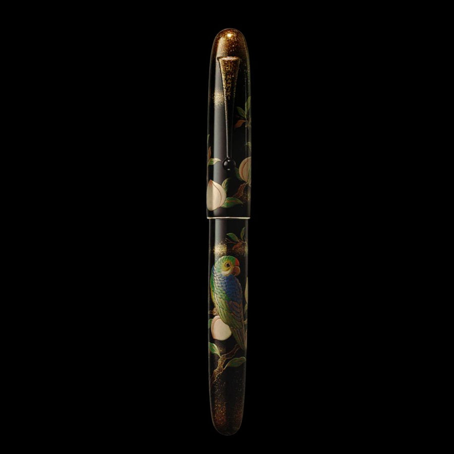 Namiki Yukari Royale Maki-e Fountain Pen - Parrot with Peach - PenSachi Japanese Limited Fountain Pen