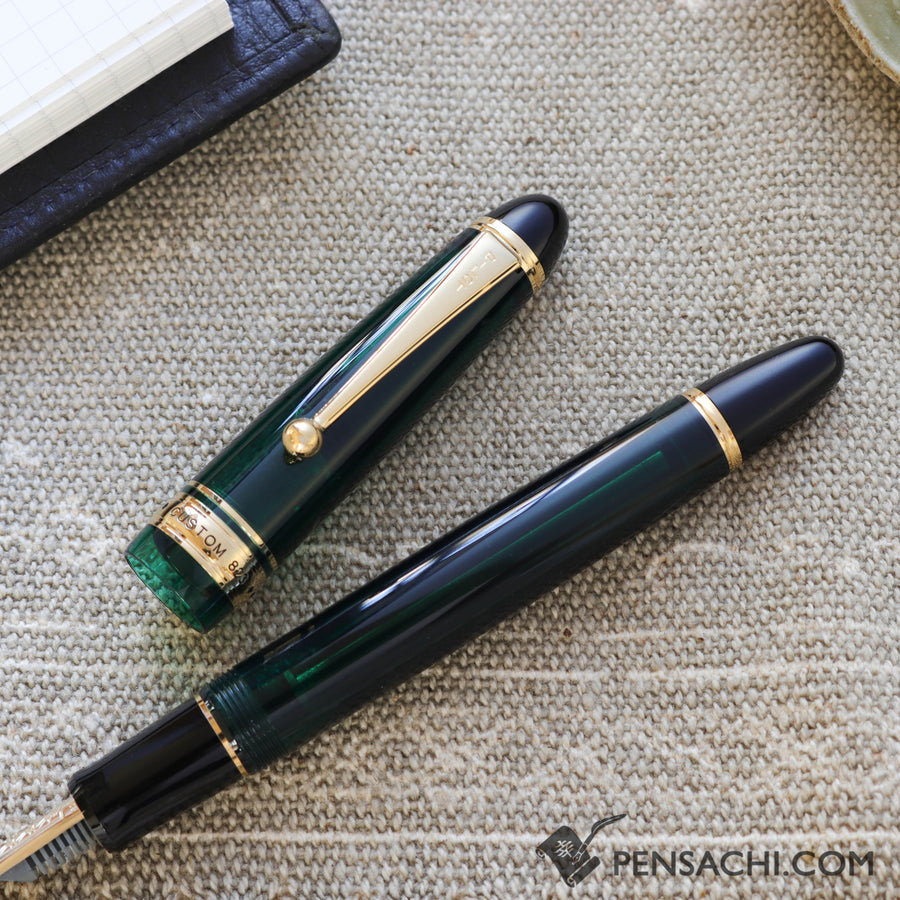 PILOT Limited Edition Custom 823 Fountain Pen - Demonstrator Green Rikka - PenSachi Japanese Limited Fountain Pen