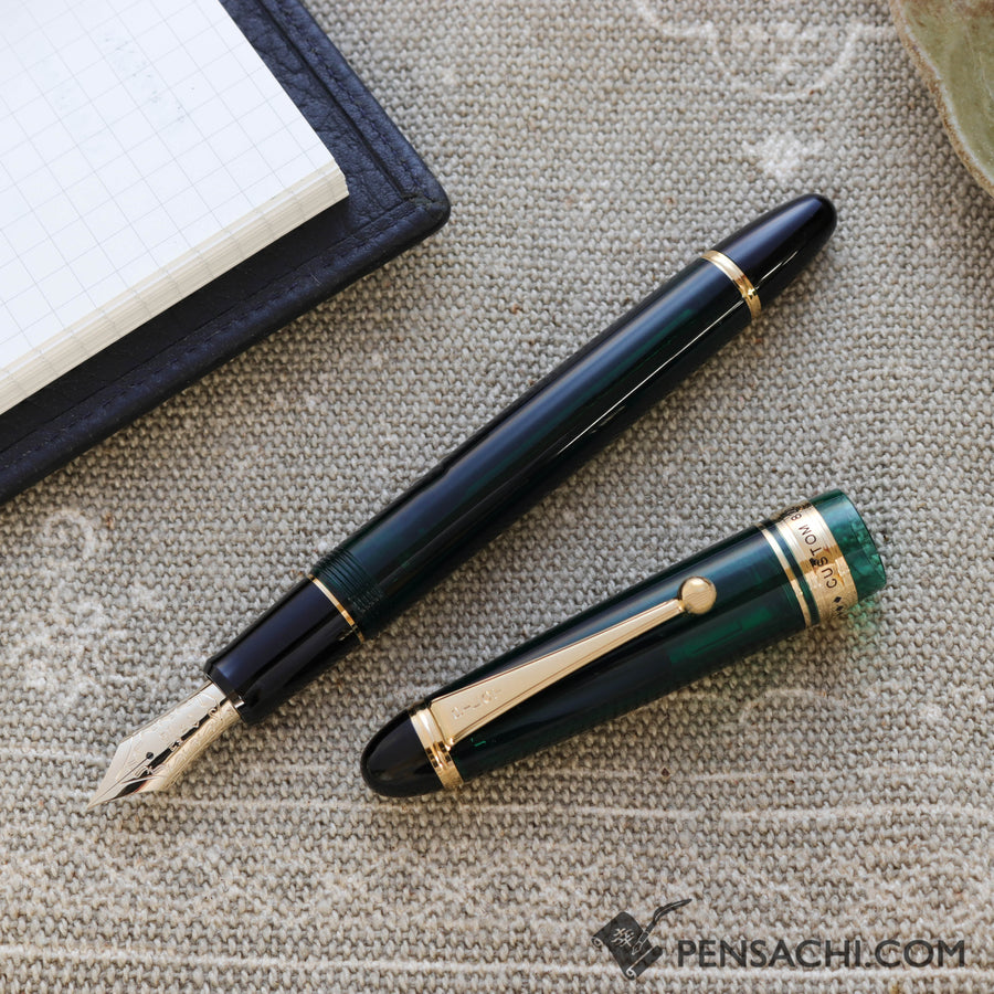 PILOT Limited Edition Custom 823 Fountain Pen - Demonstrator Green Rikka - PenSachi Japanese Limited Fountain Pen
