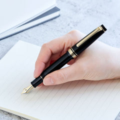 SAILOR Pro Gear Slim 21 Gold Trim Fountain Pen - Black - PenSachi Japanese Limited Fountain Pen