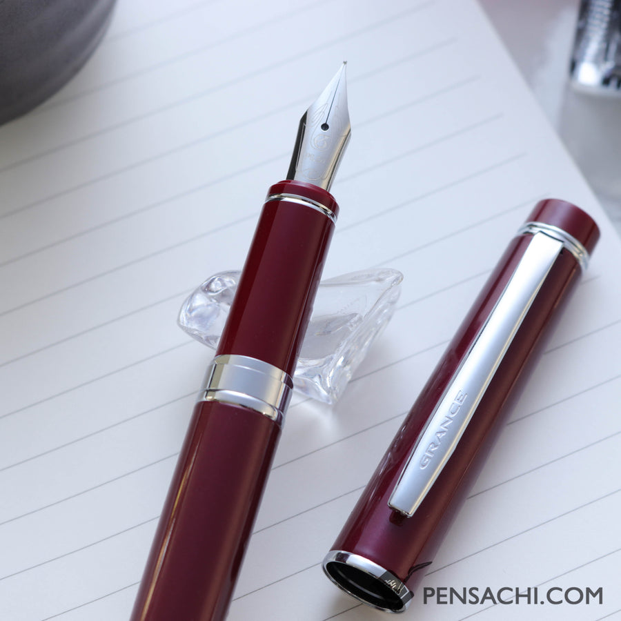 PILOT Grance Fountain Pen - Red - PenSachi Japanese Limited Fountain Pen