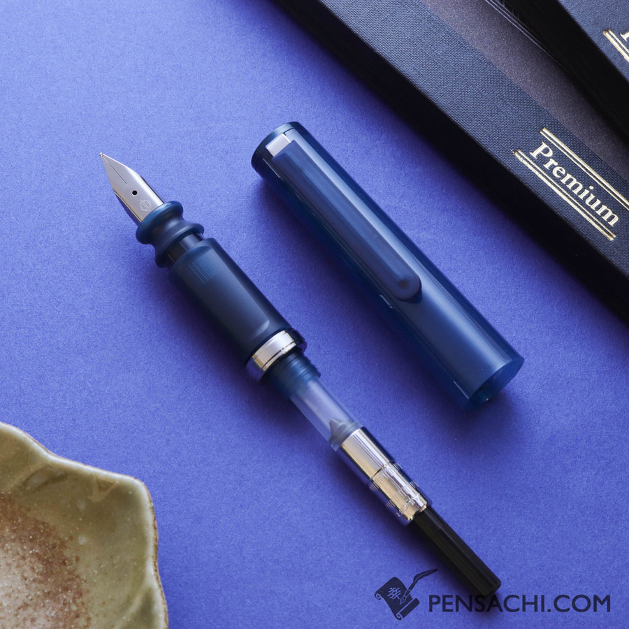 SAILOR Tuzu Adjust Fountain Pen - Clear Navy (Limited Edition) - PenSachi Japanese Limited Fountain Pen