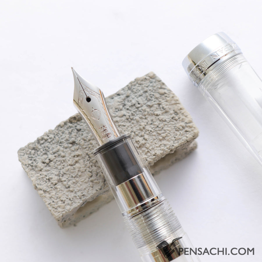 SAILOR Limited Edition Pro Gear Slim (Sapporo) Demonstrator Fountain Pen - Transparent Silver - PenSachi Japanese Limited Fountain Pen