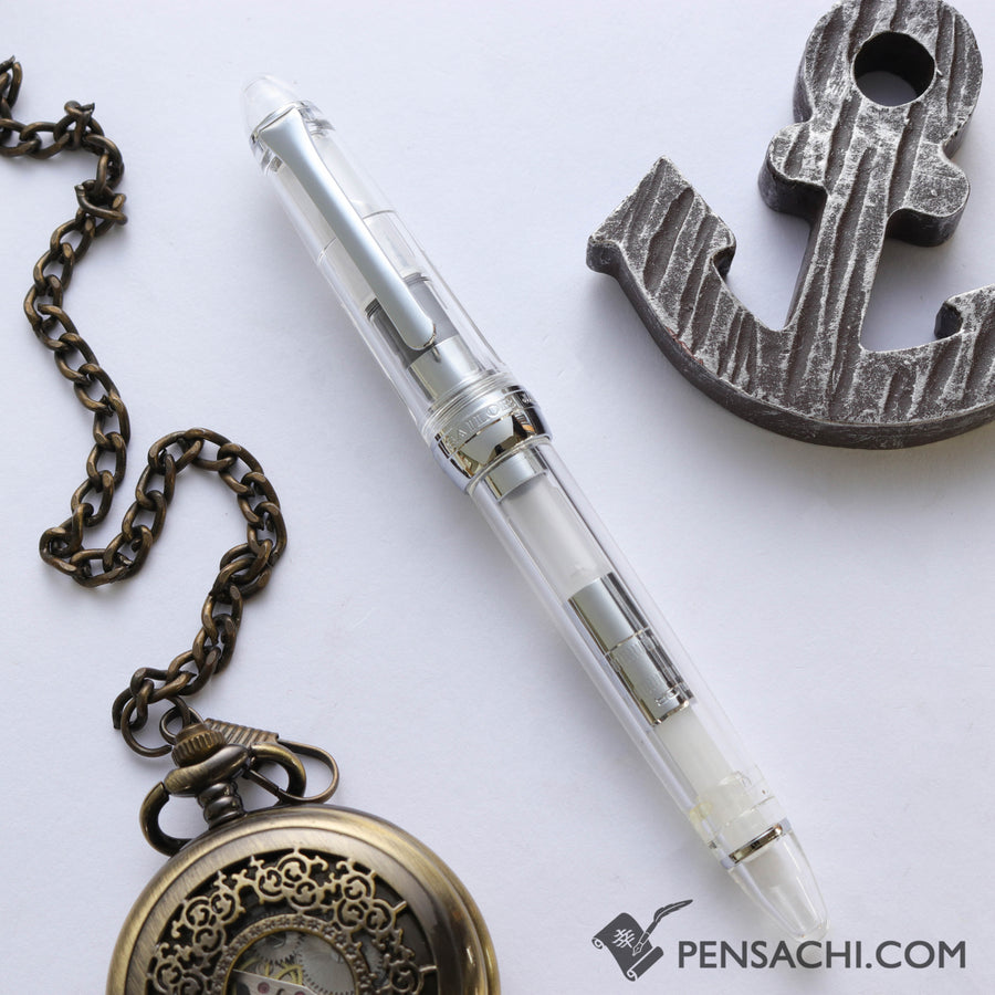 SAILOR 1911 Large (Full size) Demonstrator Fountain Pen - Transparent Silver - PenSachi Japanese Limited Fountain Pen