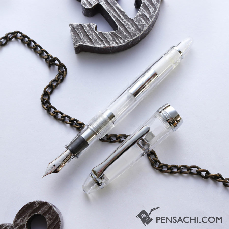 SAILOR 1911 Large (Full size) Demonstrator Fountain Pen - Transparent Silver - PenSachi Japanese Limited Fountain Pen