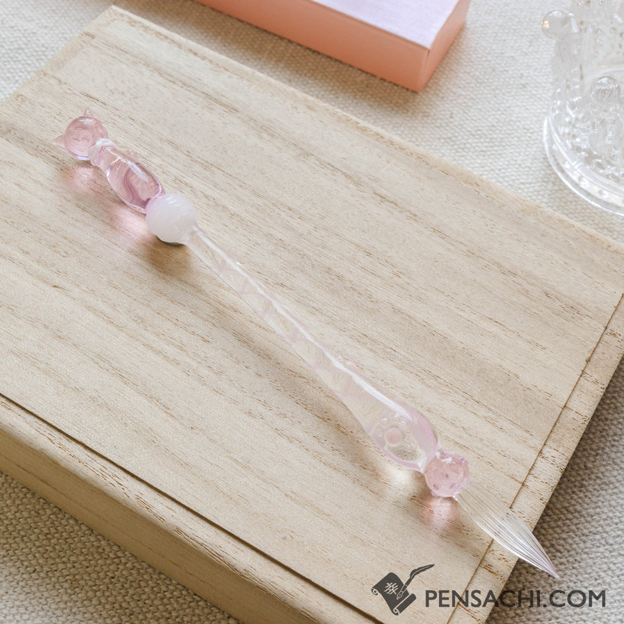 Glass Kaoria Neko Pen - Pink Cat - PenSachi Japanese Limited Fountain Pen