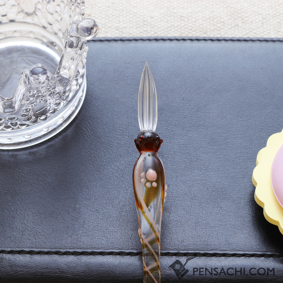 Glass Kaoria Neko Pen - Brown Tabby - PenSachi Japanese Limited Fountain Pen