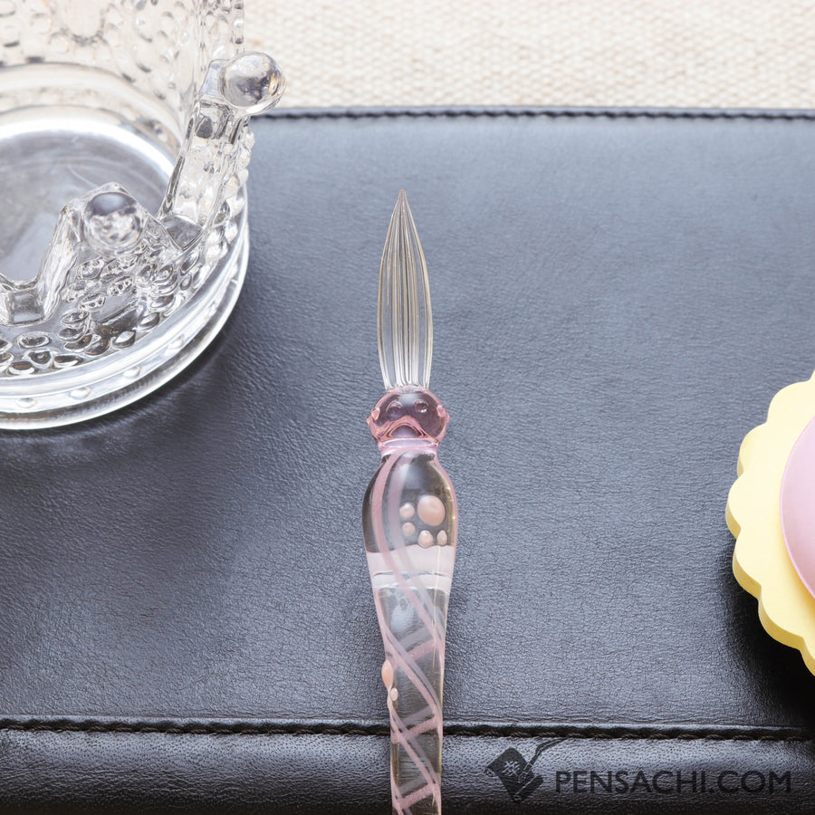 Glass Kaoria Neko Pen - Pink Cat - PenSachi Japanese Limited Fountain Pen