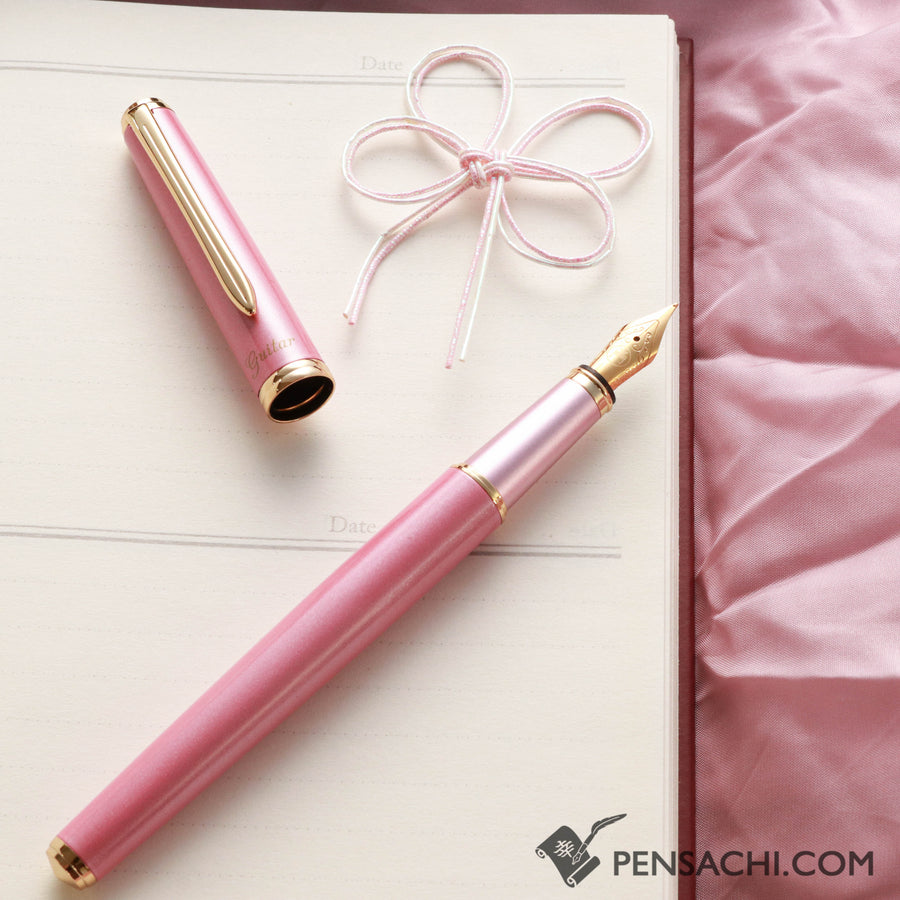 Teranishi Guitar Brillante Fountain Pen - Rose Pink - PenSachi Japanese Limited Fountain Pen