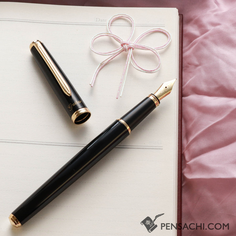 Teranishi Guitar Brillante Fountain Pen - Black - PenSachi Japanese Limited Fountain Pen