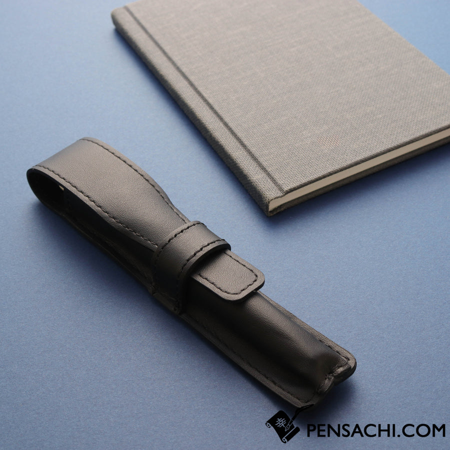 Kuretake Fountain Brush Pen Genuine Leather Pen Case - Black– PenSachi
