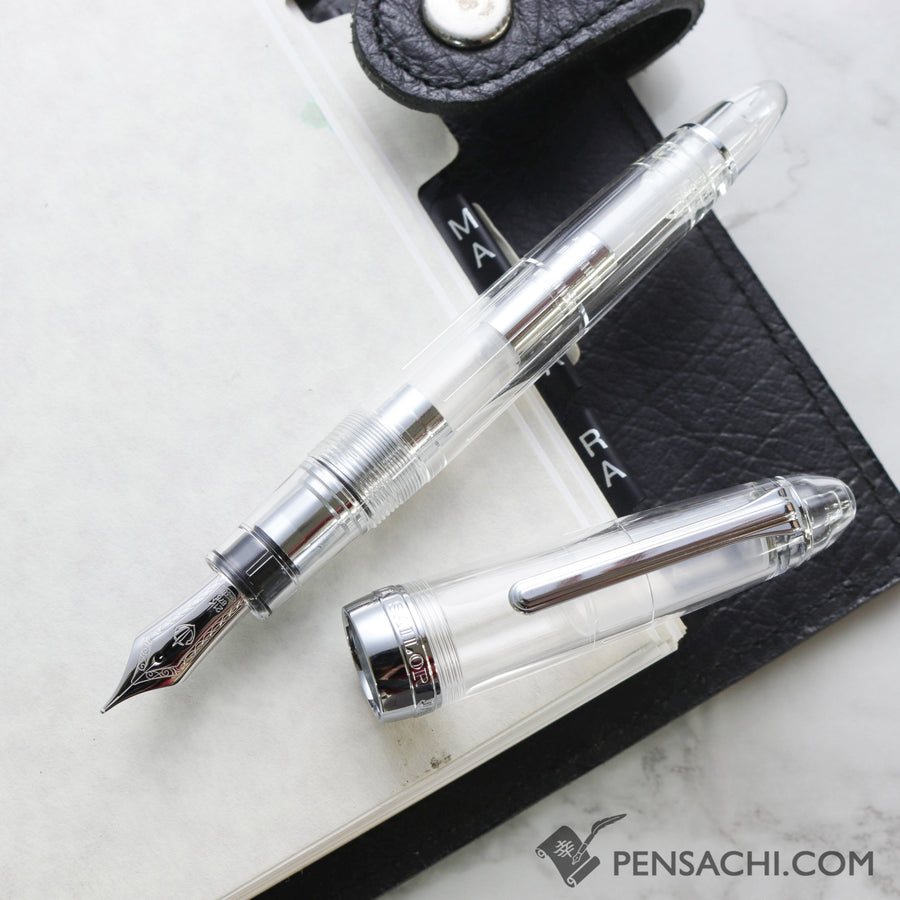 SAILOR 1911 Large (Full size) Demonstrator Fountain Pen - Transparent Silver - PenSachi Japanese Limited Fountain Pen