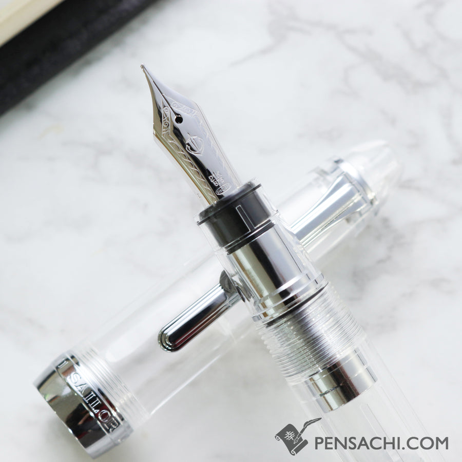 SAILOR 1911 Large (Full size) Demonstrator Fountain Pen - Transparent Silver - PenSachi Japanese Limited Fountain Pen