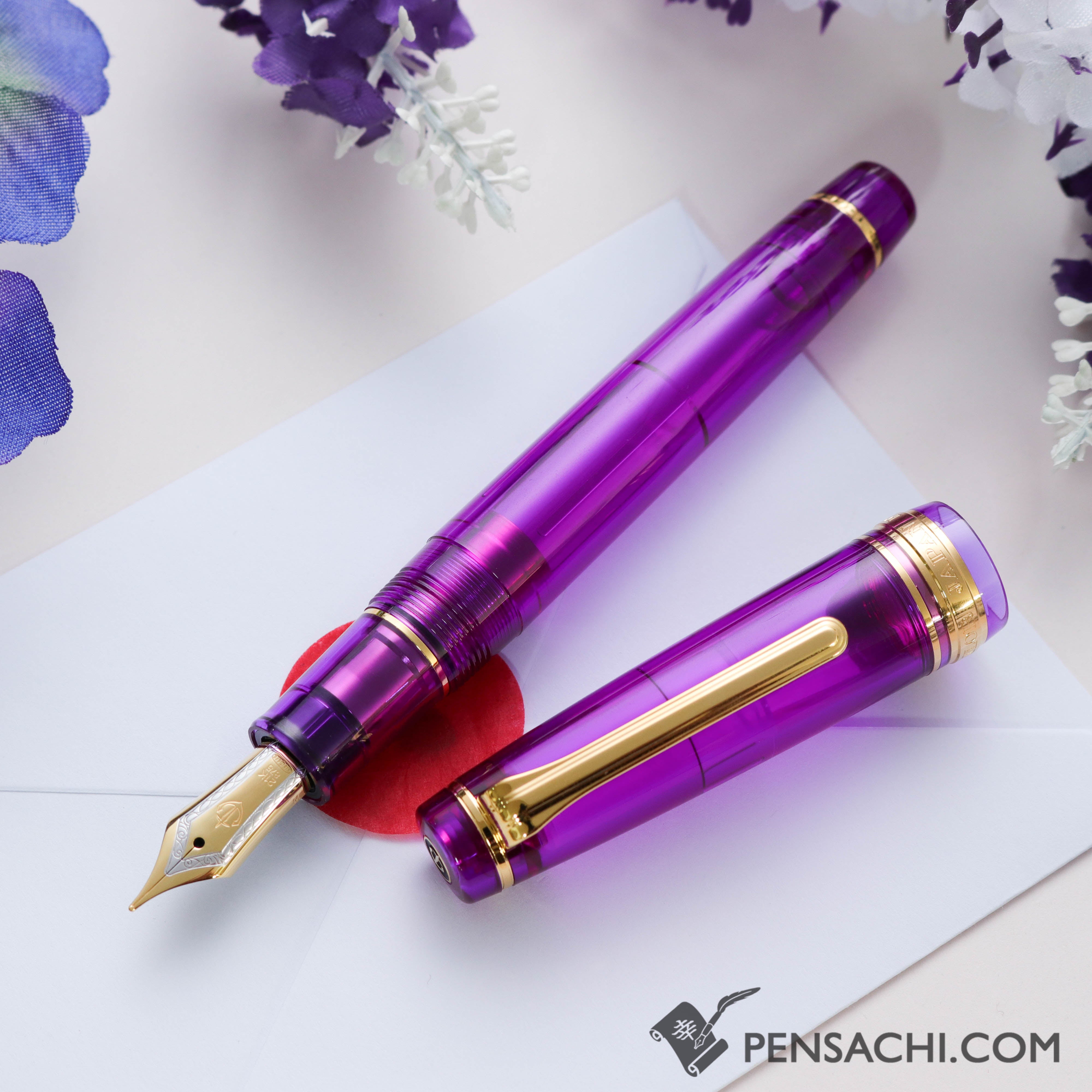 SAILOR PROFESSIONAL GEAR SLIM Purple 万年筆 Sailor Professional Gear Slim Silver Fountain Pen, Metallic