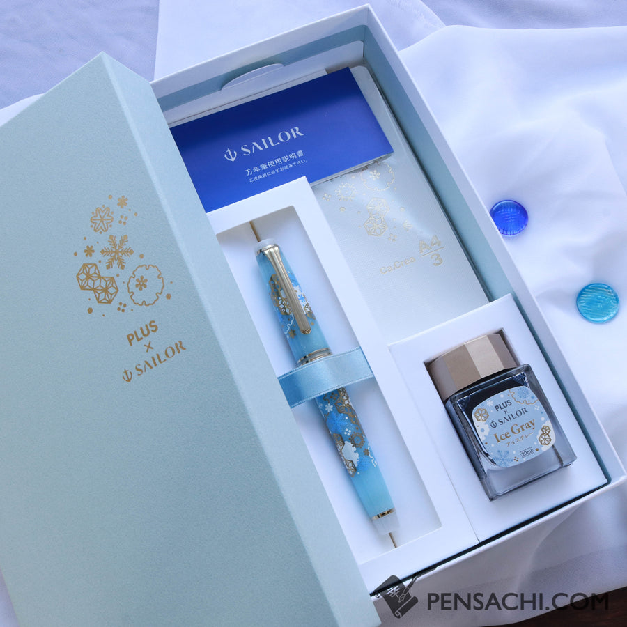 Buy SAILOR Limited Edition Pro Gear Slim Set - First Snow 14K Gold Nibs fountain pen directly from Japan. Nib Size: EF (Extra Fine), F (Fine), MF (Medium Fine), M (Medium), B (Broad). Best price fountain pen. Origin Japan