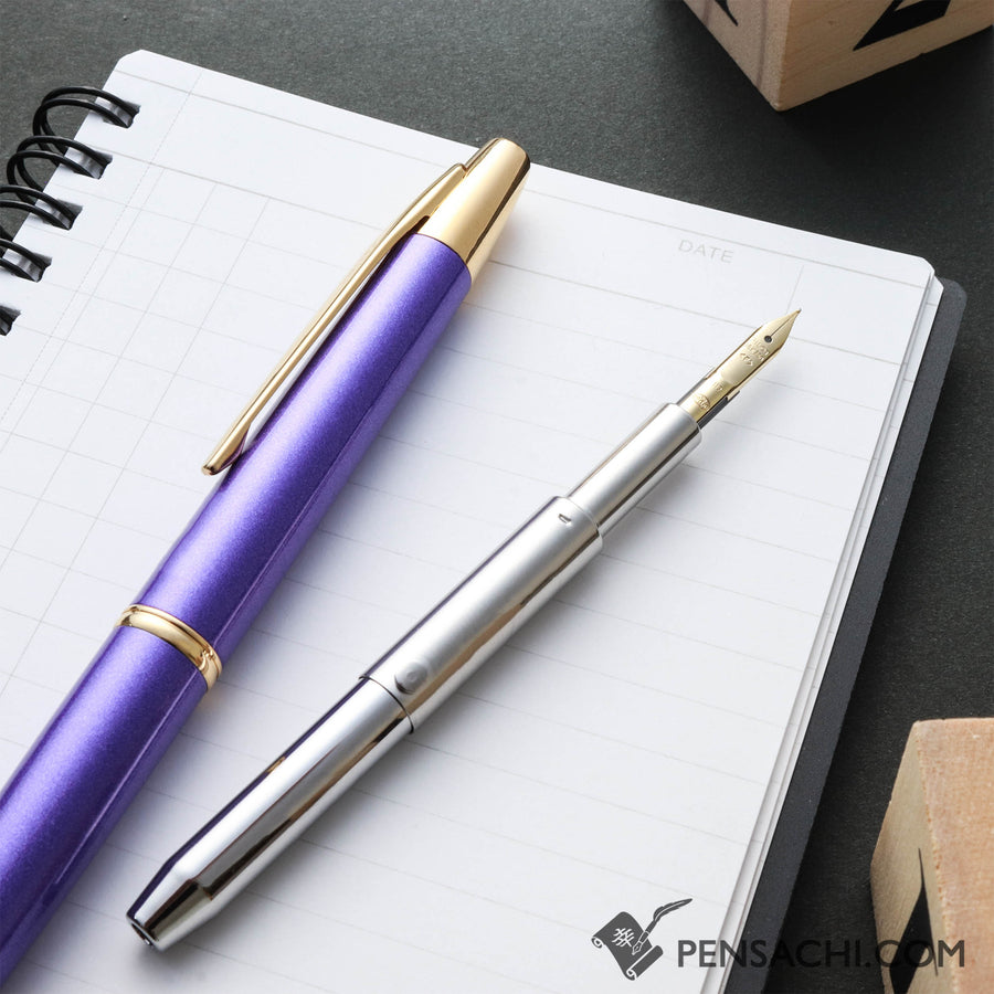 PILOT Limited Edition Vanishing Point Capless Decimo Fountain Pen - Metallic Violet Gold - PenSachi Japanese Limited Fountain Pen