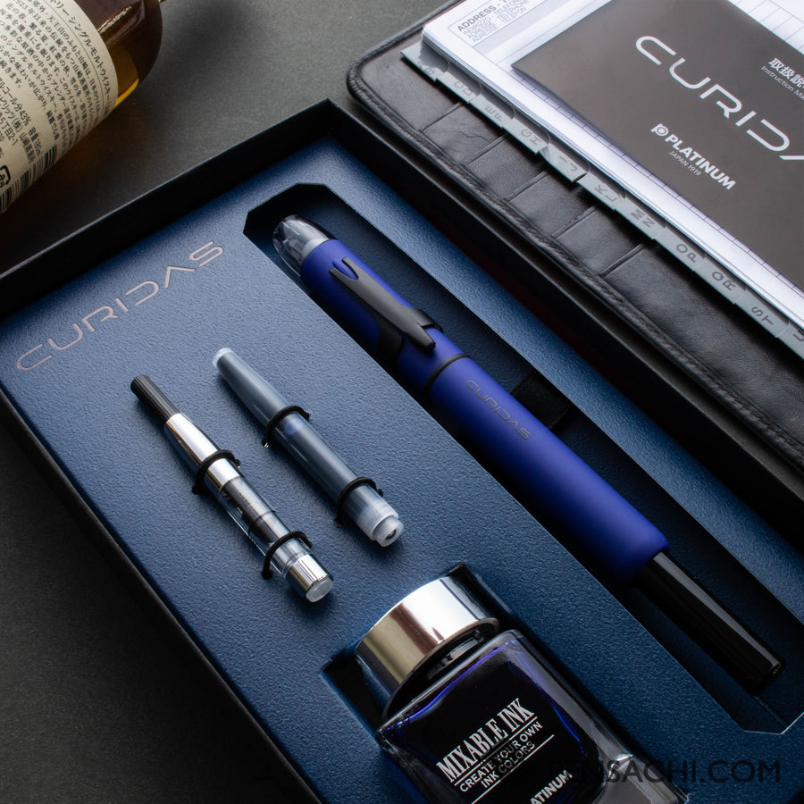 PLATINUM Curidas Depth Fountain Pen Set - Blue - PenSachi Japanese Limited Fountain Pen