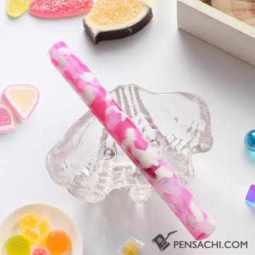 Teranishi Guitar Aurora Glass Pen with cap - Jelly Pink - PenSachi Japanese Limited Fountain Pen