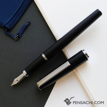 SAILOR Young Profit Fountain Pen - Black Silver - PenSachi Japanese Limited Fountain Pen