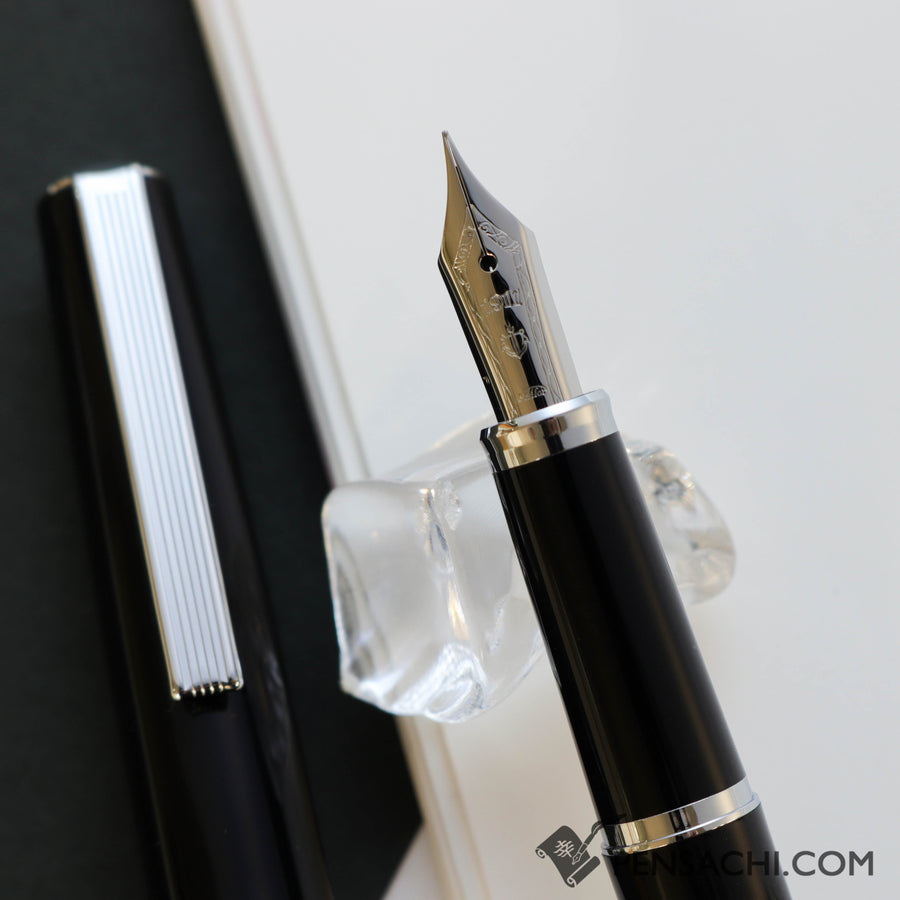 SAILOR Young Profit Fountain Pen - Black Silver - PenSachi Japanese Limited Fountain Pen