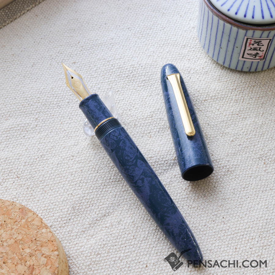 SAILOR King of Pens Urushi Makie Iro Miyabi 2nd Edition Fountain Pen -  Kon-Ruri - PenSachi Japanese Limited Fountain Pen