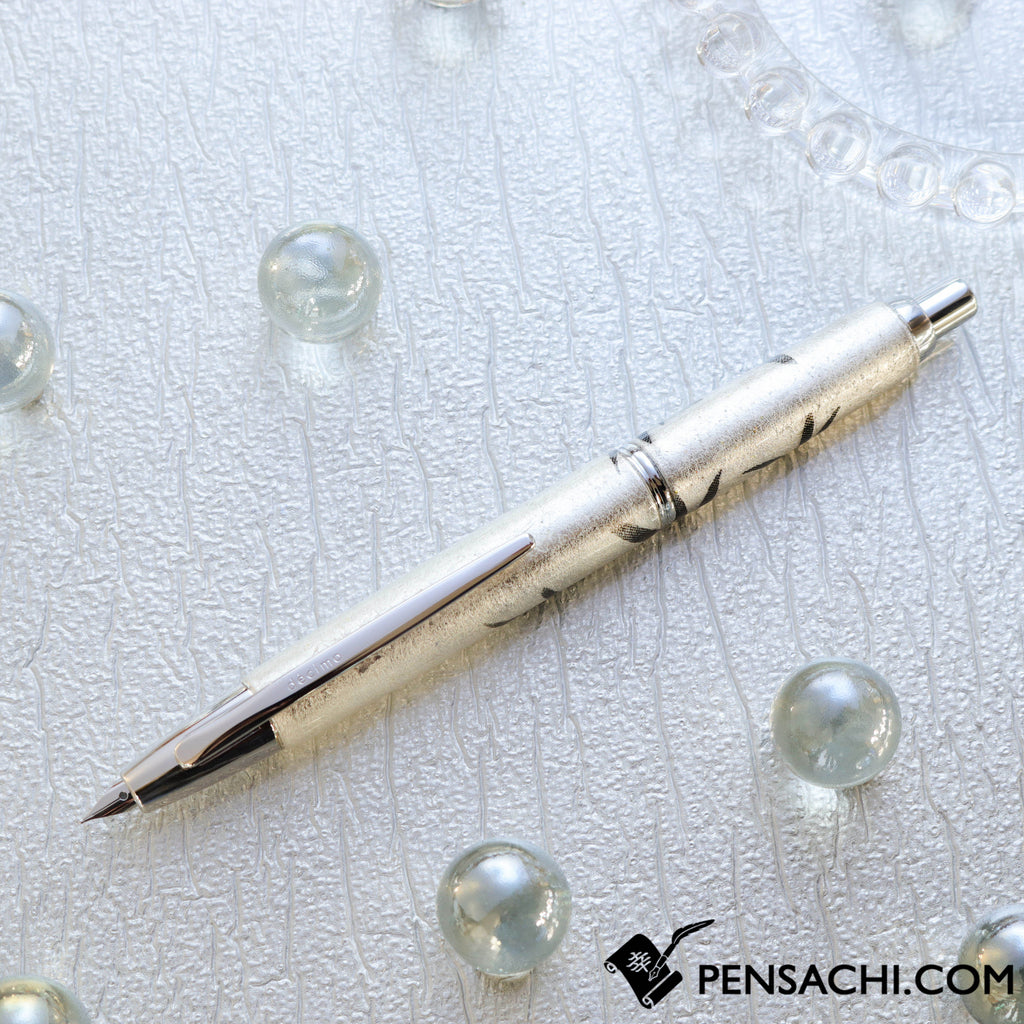 PILOT Limited Edition Vanishing Point Capless Decimo - Silver Foil and Leaf - PenSachi Japanese Limited Fountain Pen