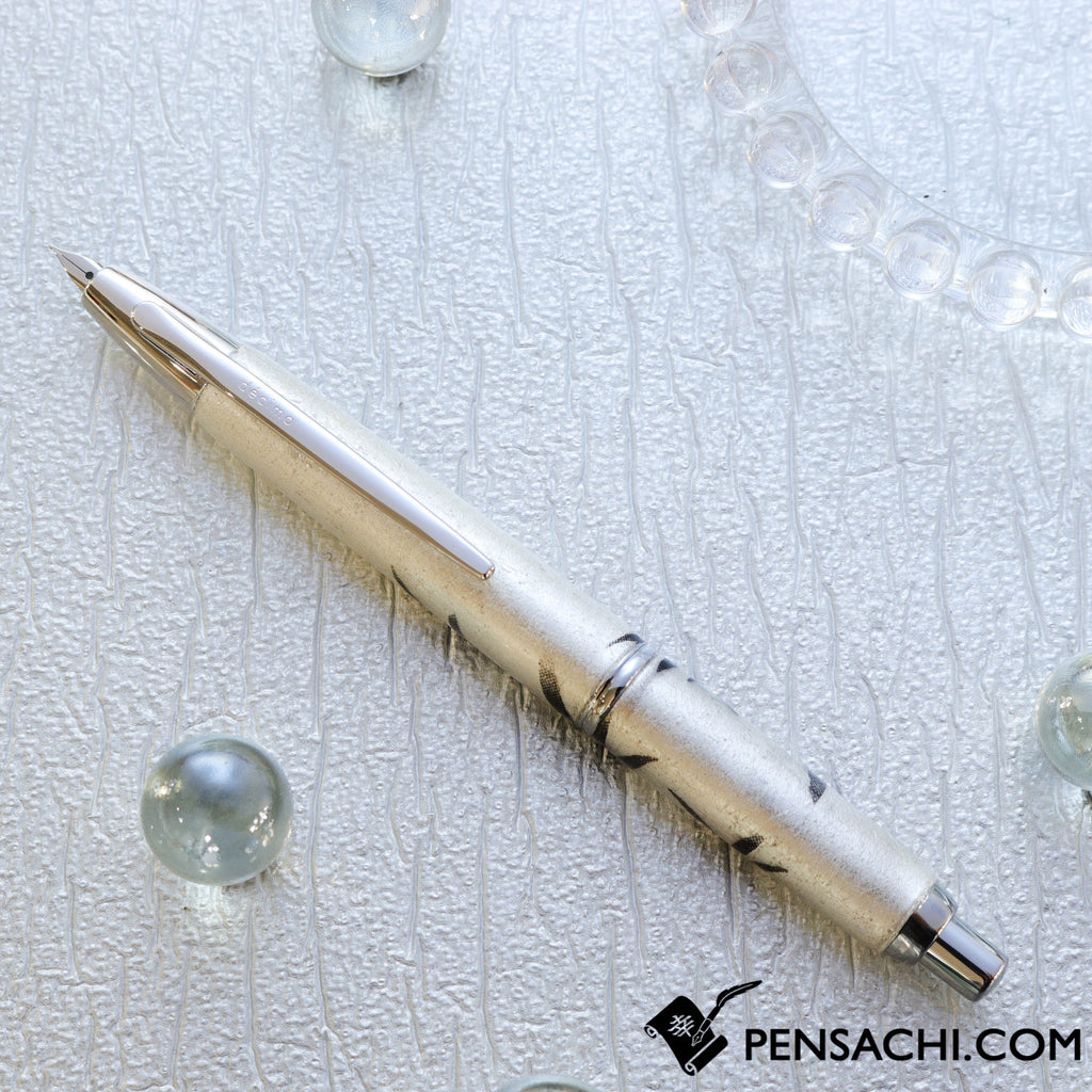 PILOT Limited Edition Vanishing Point Capless Decimo - Silver Foil and Leaf - PenSachi Japanese Limited Fountain Pen