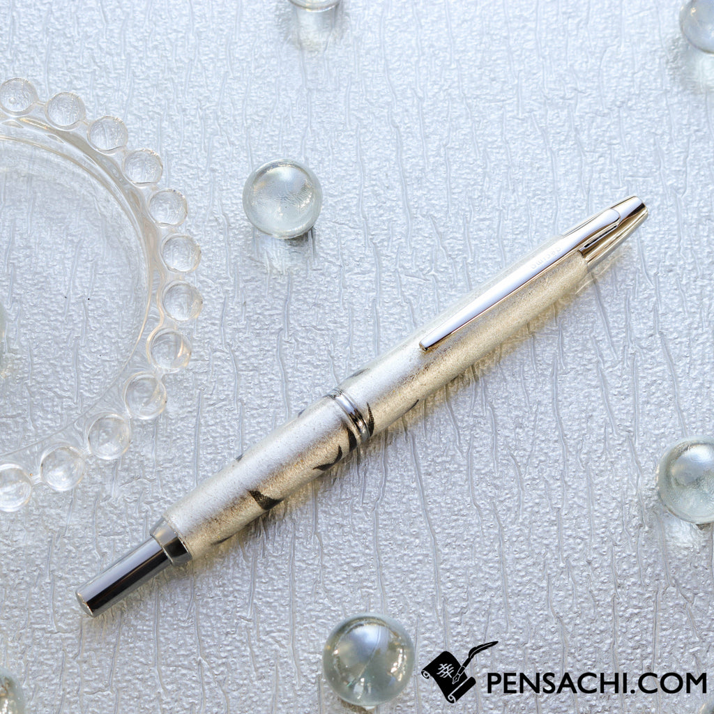 PILOT Limited Edition Vanishing Point Capless Decimo - Silver Foil and Leaf - PenSachi Japanese Limited Fountain Pen