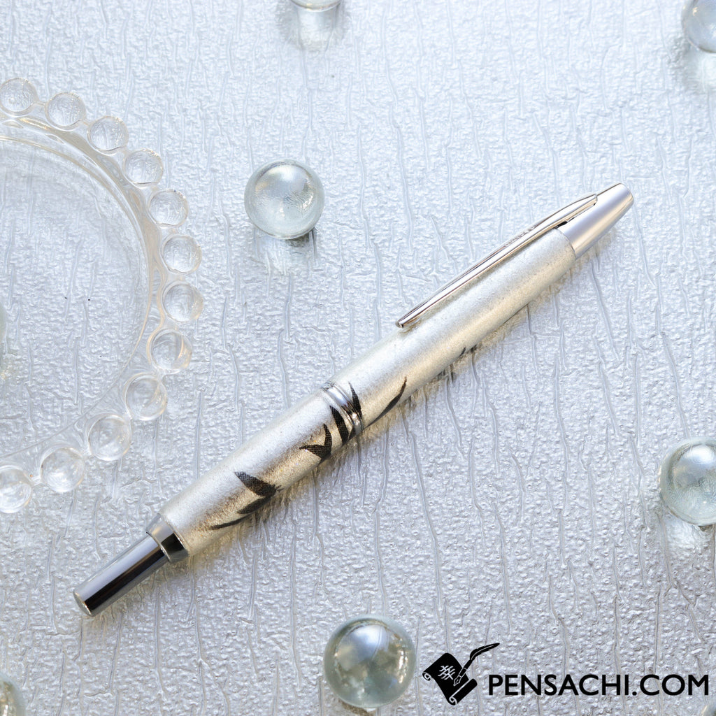 PILOT Limited Edition Vanishing Point Capless Decimo - Silver Foil and Leaf - PenSachi Japanese Limited Fountain Pen