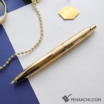 PILOT Limited Edition Vanishing Point Capless Stripe - Gold - PenSachi Japanese Limited Fountain Pen