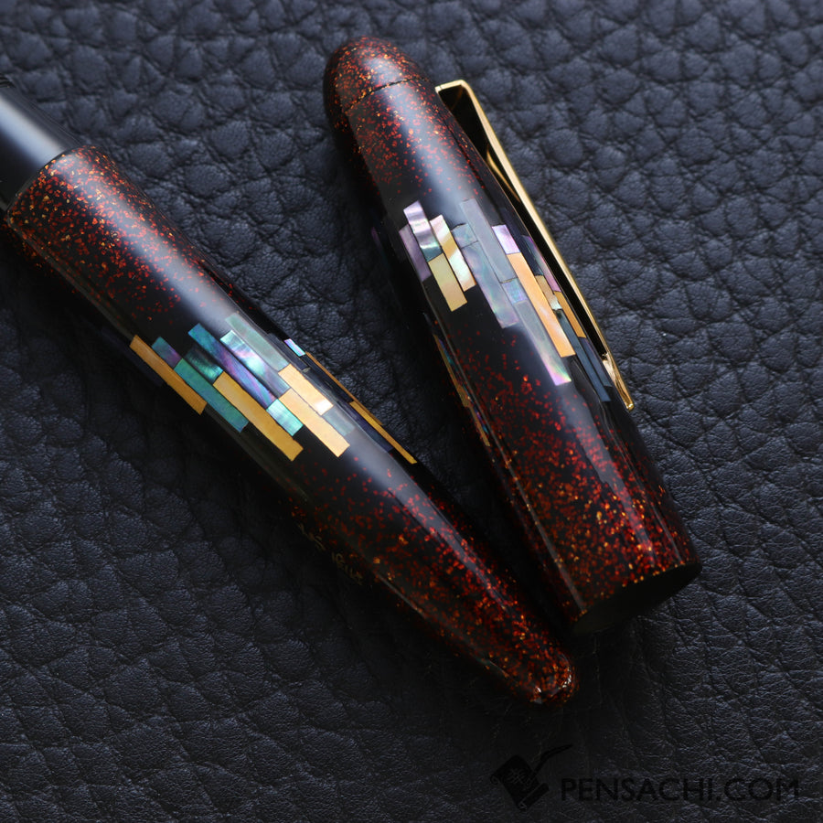 Platinum Izumo Aurora Raden Maki-e Fountain Pen - Aurora Orange - PenSachi Japanese Limited Fountain Pen