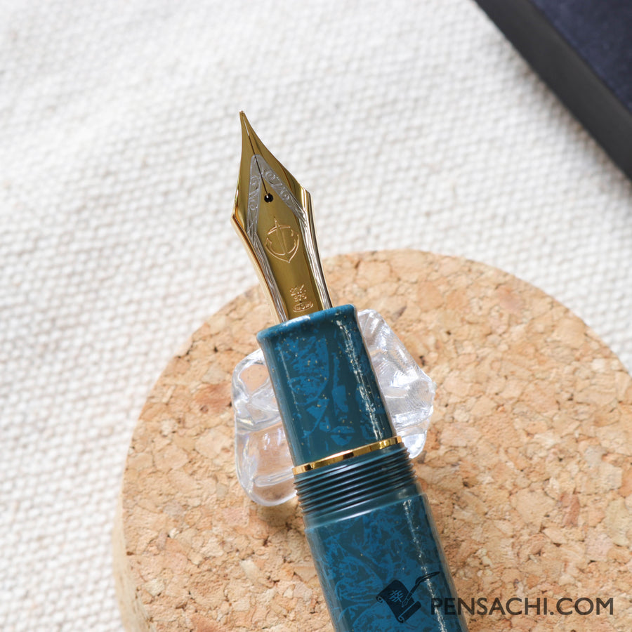 SAILOR King of Pens Urushi Makie Iro Miyabi 2nd Edition Fountain Pen - Ran-Peki - PenSachi Japanese Limited Fountain Pen