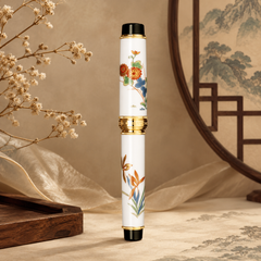 SAILOR Arita Ware Yaki Koransha Fountain Pen - Orchid and Chrysanthemum - PenSachi Japanese Limited Fountain Pen