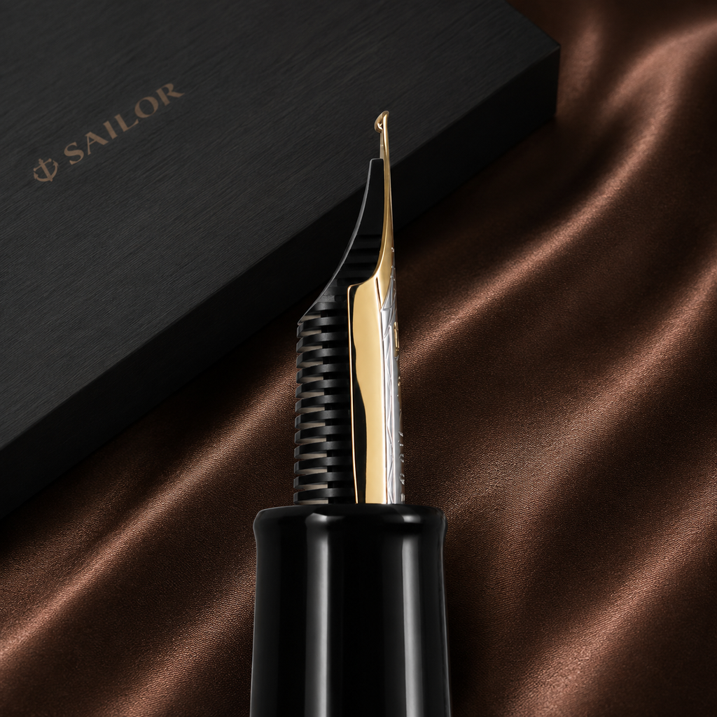 SAILOR King Profit Ebonite Naginata Togi Fountain Pen - Black Gold