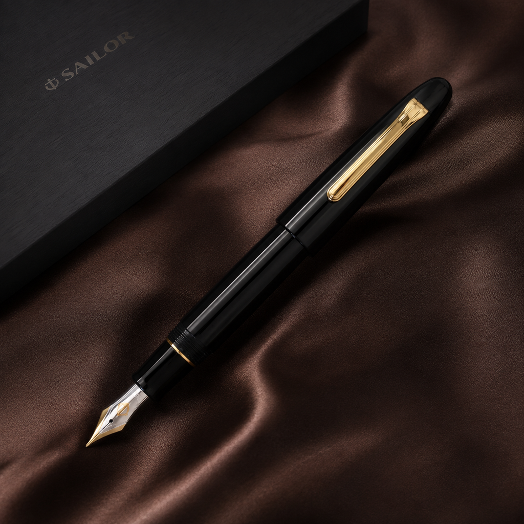 SAILOR King Profit Ebonite Naginata Togi Fountain Pen - Black Gold