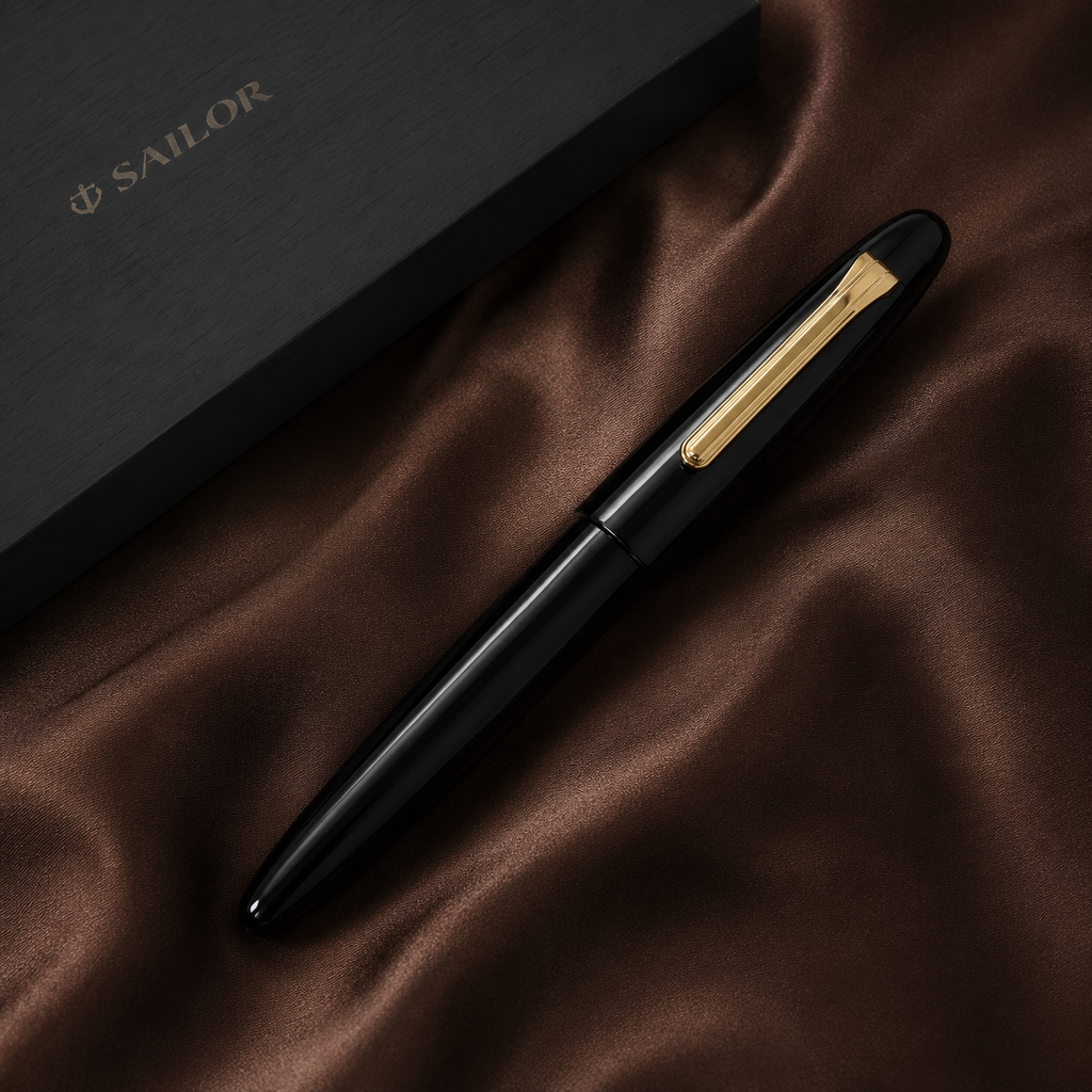 SAILOR King Profit Ebonite Naginata Togi Fountain Pen - Black Gold
