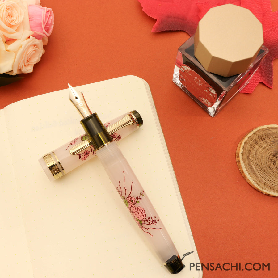 SAILOR Limited Edition Pro Gear Slim Set - Antique Bouquet Gold Beige - PenSachi Japanese Limited Fountain Pen