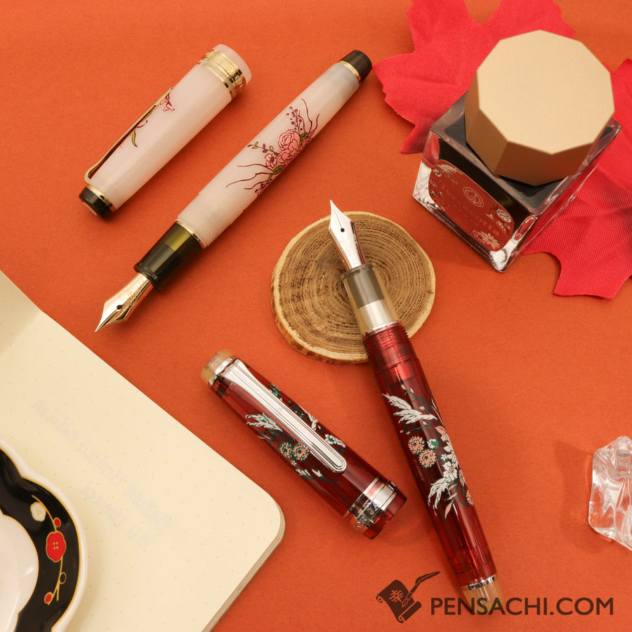 SAILOR Limited Edition Pro Gear Slim Set - Antique Bouquet Gold Beige - PenSachi Japanese Limited Fountain Pen
