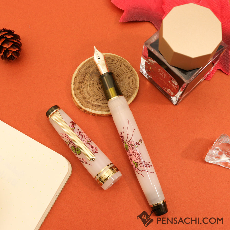 SAILOR Limited Edition Pro Gear Slim Set - Antique Bouquet Gold Beige - PenSachi Japanese Limited Fountain Pen