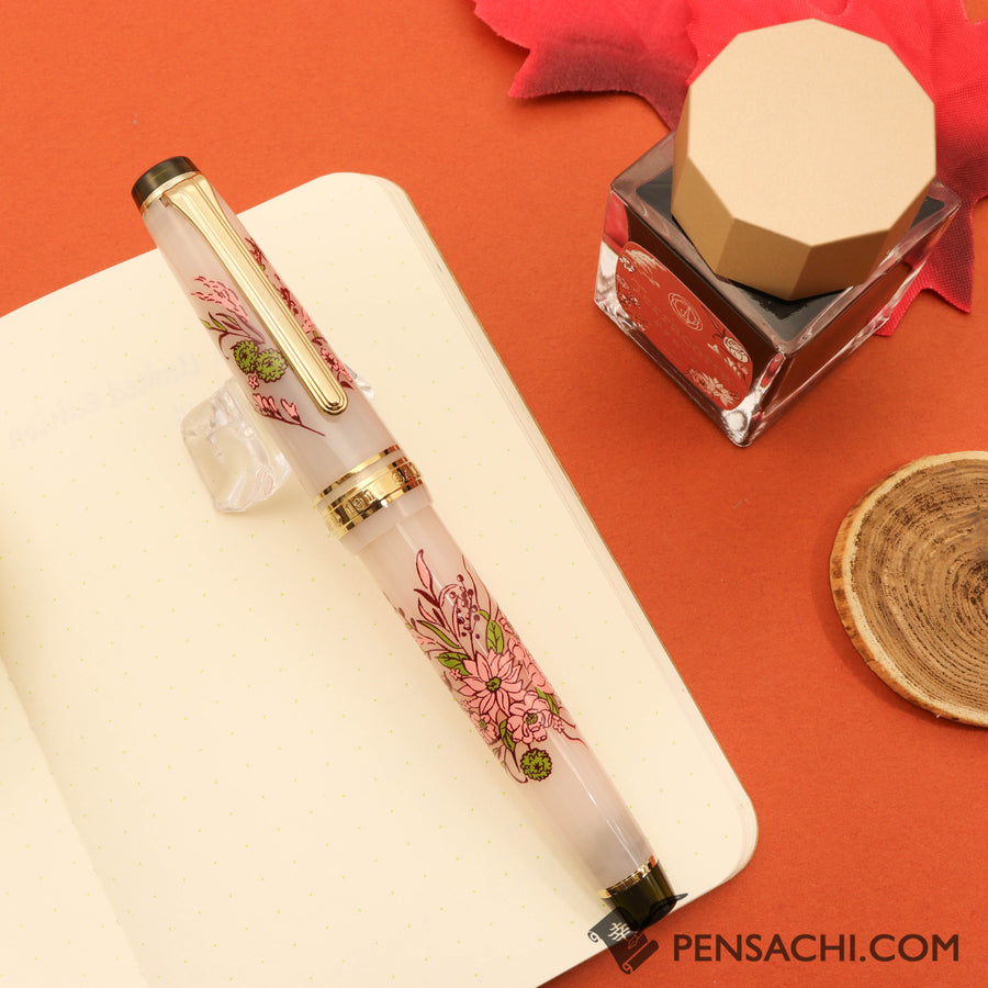 SAILOR Limited Edition Pro Gear Slim Set - Antique Bouquet Gold Beige - PenSachi Japanese Limited Fountain Pen