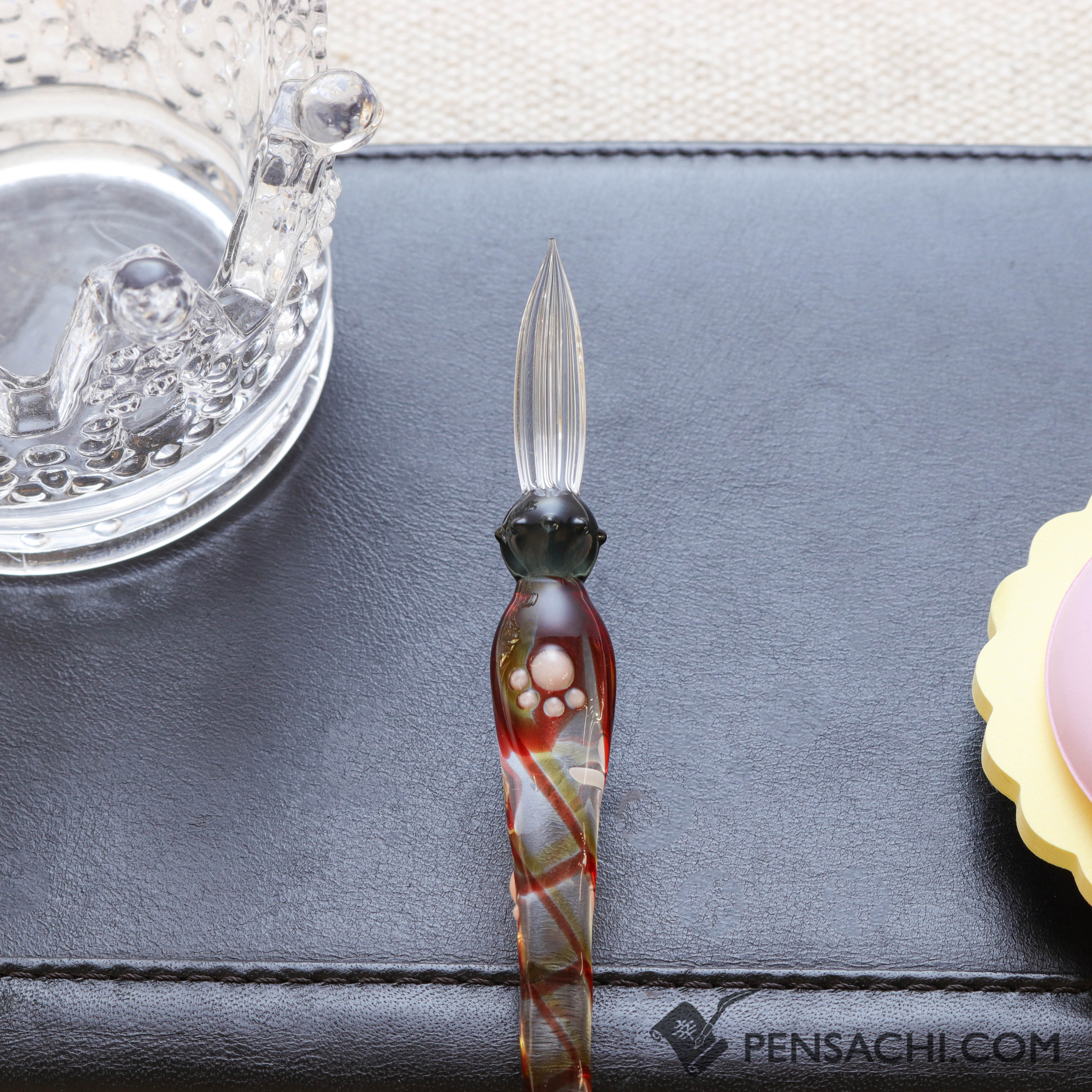 Glass Kaoria Neko Pen - Black Cat | PenSachi - Japan Limited