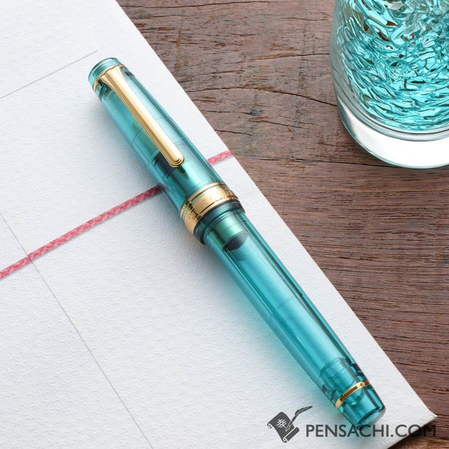 SAILOR Limited Edition Pro Gear Classic Demonstrator Fountain Pen - Cyan Blue - PenSachi Japanese Limited Fountain Pen