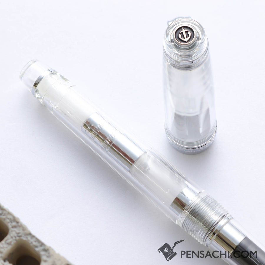 SAILOR Limited Edition Pro Gear Slim (Sapporo) Demonstrator Fountain Pen - Transparent Silver - PenSachi Japanese Limited Fountain Pen