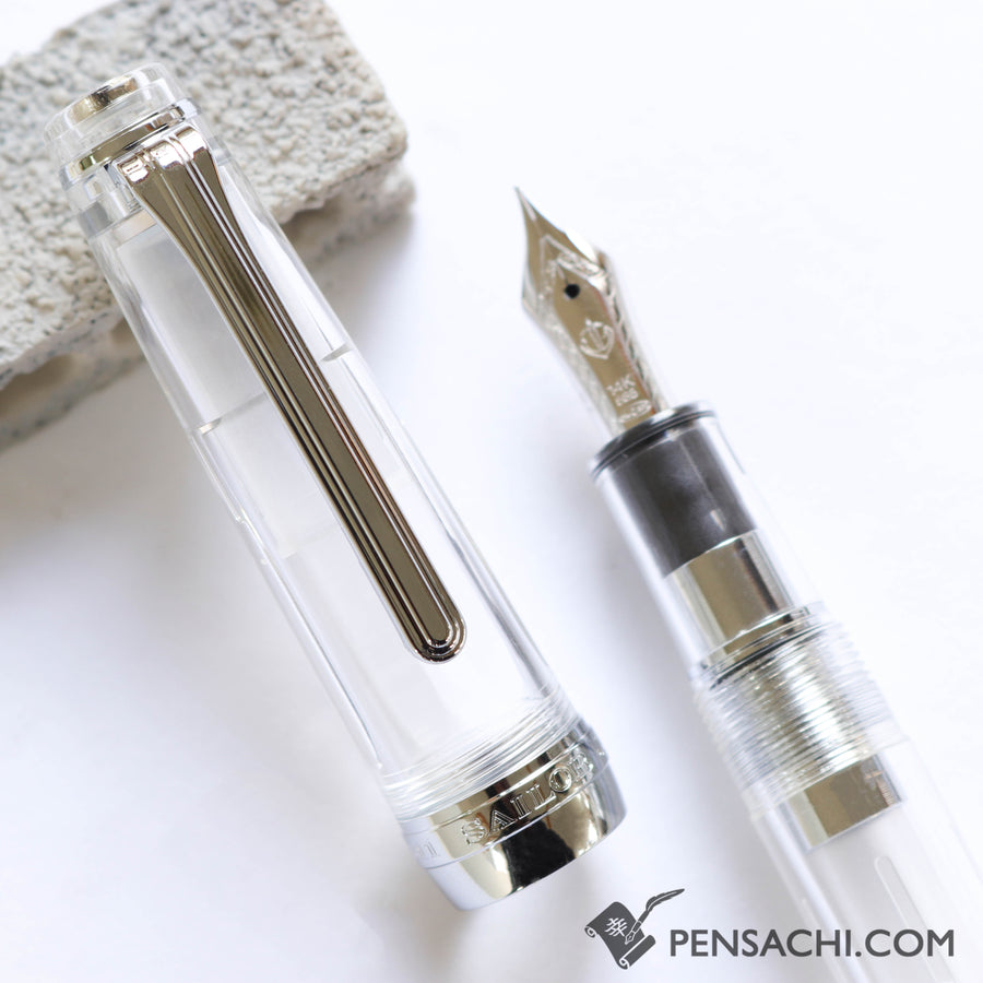 SAILOR Limited Edition Pro Gear Slim (Sapporo) Demonstrator Fountain Pen - Transparent Silver - PenSachi Japanese Limited Fountain Pen