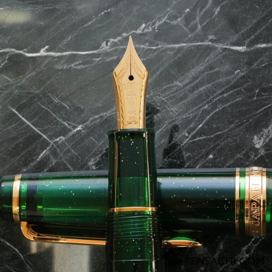 Sailor Limited Edition Professional Gear Slim Mini Fountain Pen Set - Emerald Green - PenSachi Japanese Limited Fountain Pen